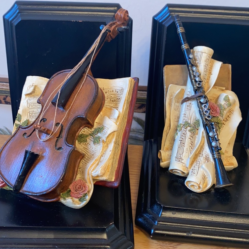 Victorian Musical Instrument Bookends